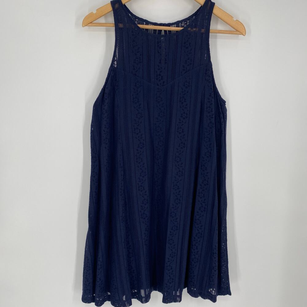 Abercrombie & Fitch‎ Dress Women’s Medium Navy Lace Eyelet Feminine Romantic